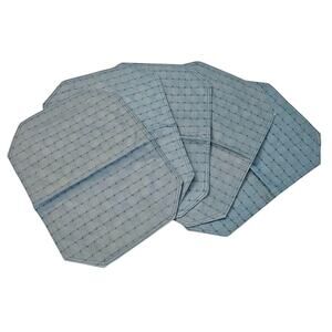 Set of 5 Vintage Powder Baby Blue Placemats 1970s